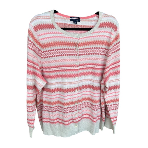 Lands' End Sweaters - Geometric Knit Cardigan